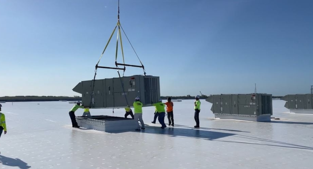 Crowther Roofing and Cooling installs 68 HVAC units at Uline Distribution in Naples