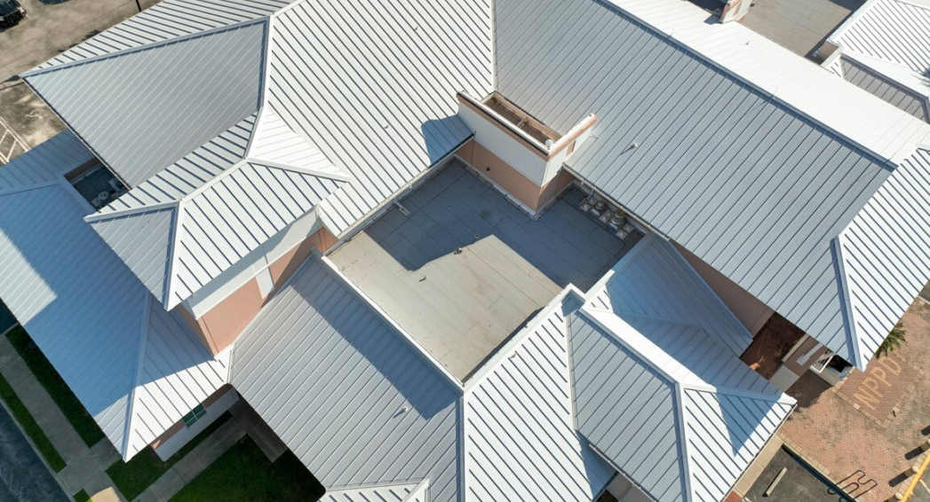 North Port Police Station installation of a new flat and metal roof by Crowther Roofing and Cooling