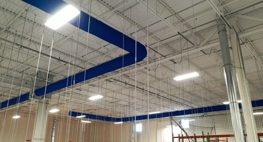 Duct Sox installed by Crowther Roofing and Cooling at Commercial Distribution Center in Fort Myers Serving Sarasota.