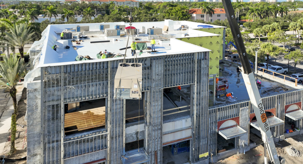 9 HVAC units installed at Waterside Shops by Crowther Roofing Cooling serving Southwest Florida