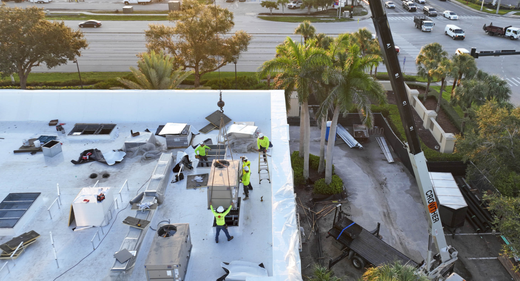 HVAC installation at Pottery Barn William Sonoma Shops at Waterside by Crowther Roofing Cooling