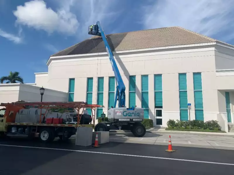 Roof Cleaning at Moorings Park in Fort Myers by Crowther Roofing and Cooling