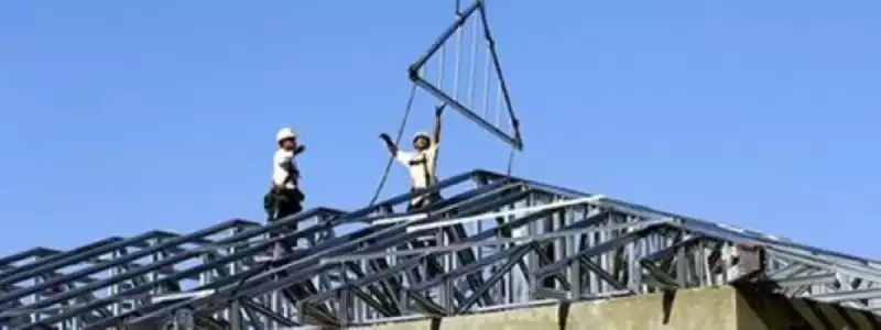 Metal Trusses being installed at Arcadia water tower by Crowther Roofing and Cooling of Fort Myers and Sarasota