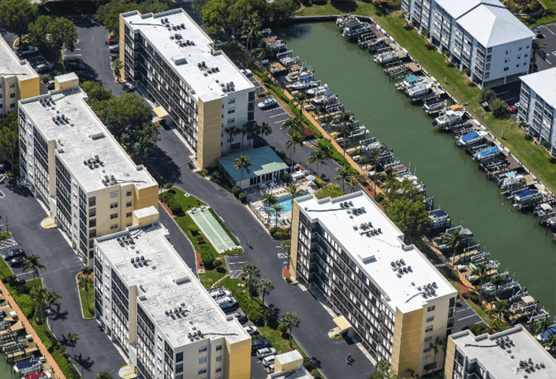 Hibiscus Pointe Condos on Fort Myers Beach uses Crowther Roofing and Cooling CoolCheck Service Plan to protect their major HVAC investment