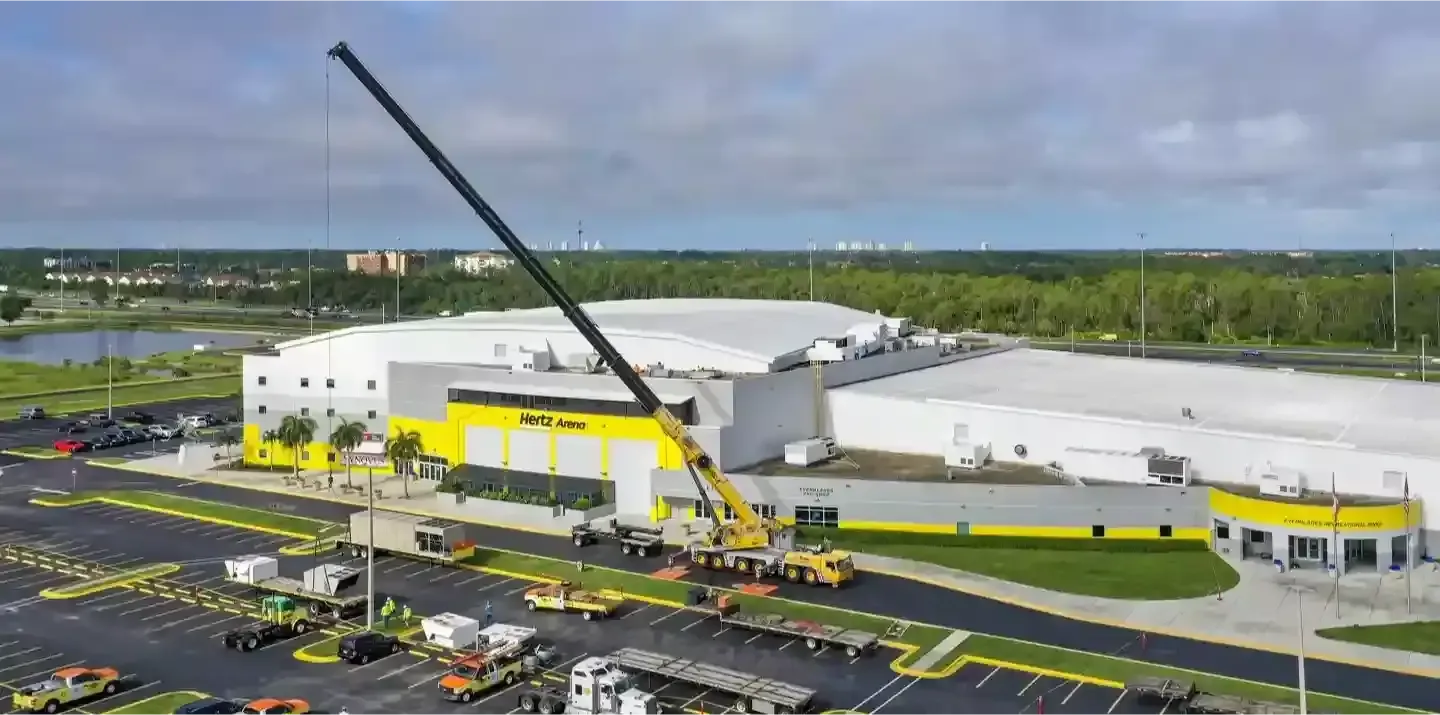 Roof Replacement at Hertz Arena in Fort Myers by Crowther Roofing and Cooling